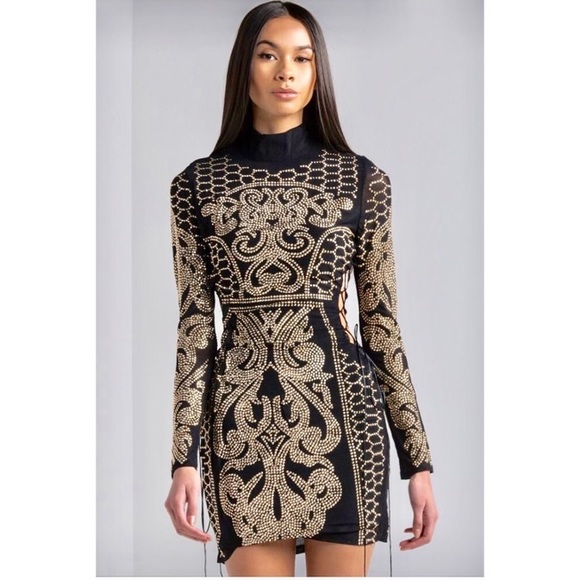 cocktail dress with touch of gold